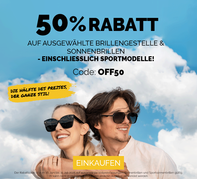 -50% OFF selected frames and sunglasses