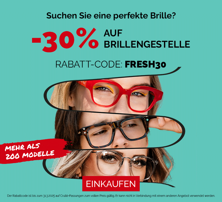 30 % Rabatt auf Brillengestelle