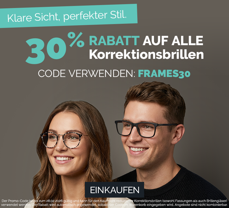 30 % Rabatt auf Brillengestelle