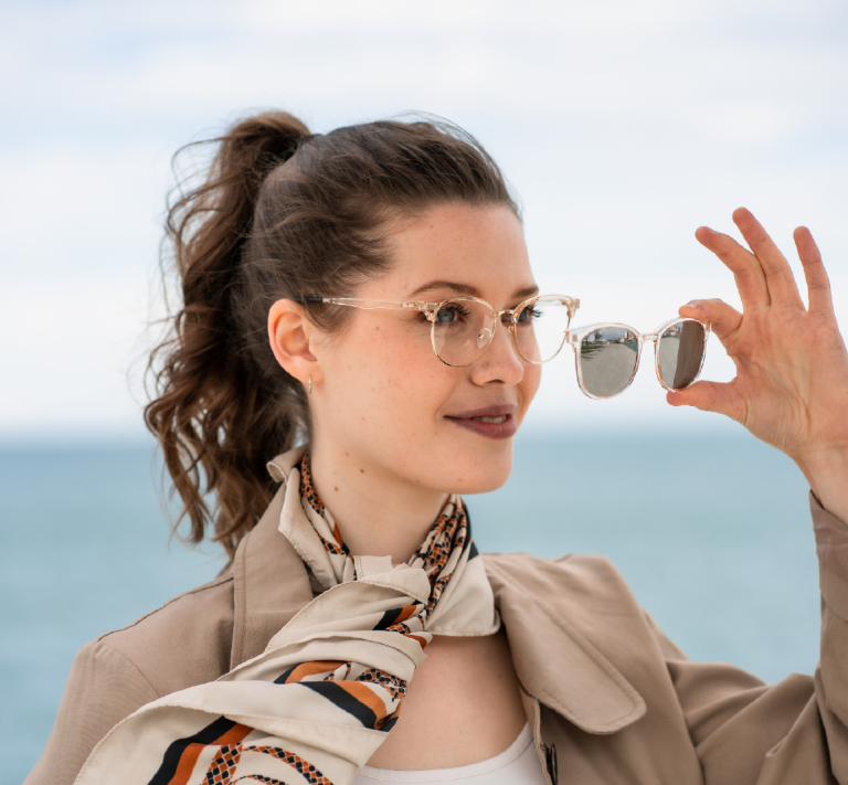 Brille mit Sonnenclip Crullé