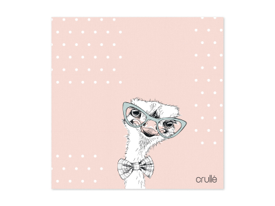 Glasses case Crullé with cleaning cloth - Lady Ostrich 