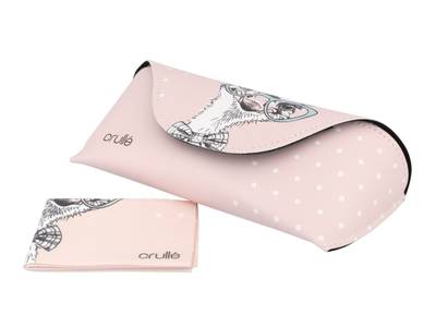 Glasses case Crullé with cleaning cloth - Lady Ostrich